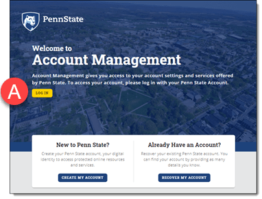 Image of Welcome to Account Management (accounts.psu.edu) (1A)