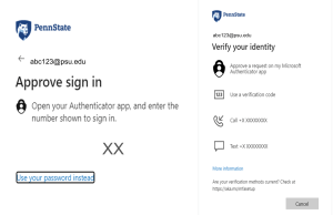 Image of MFA authentication screen